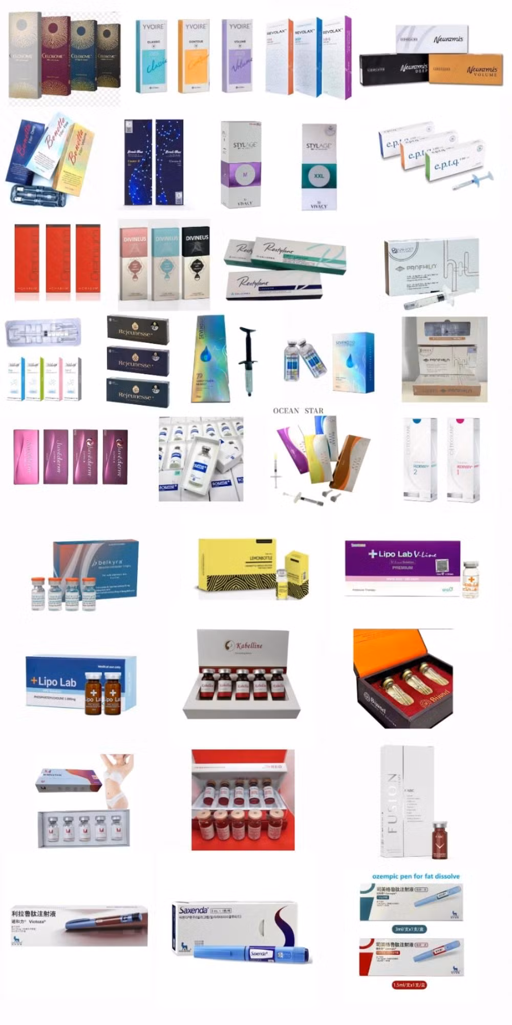 Korean Lipo-Dissolving Product Lipo Lab 10ml*10 Bottles Dissolves Excess Fat, Dermal Injection Creates a Perfect Body, Lipolysis