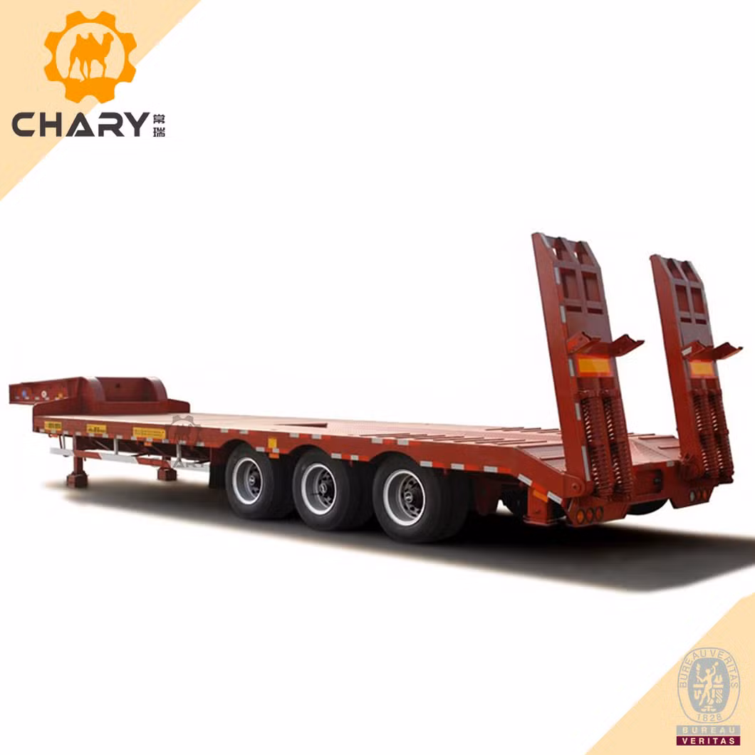 80 Tons Payload 4 Axles Lowbed Trailer Truck /Low Bed Trailer/Semi Trailer