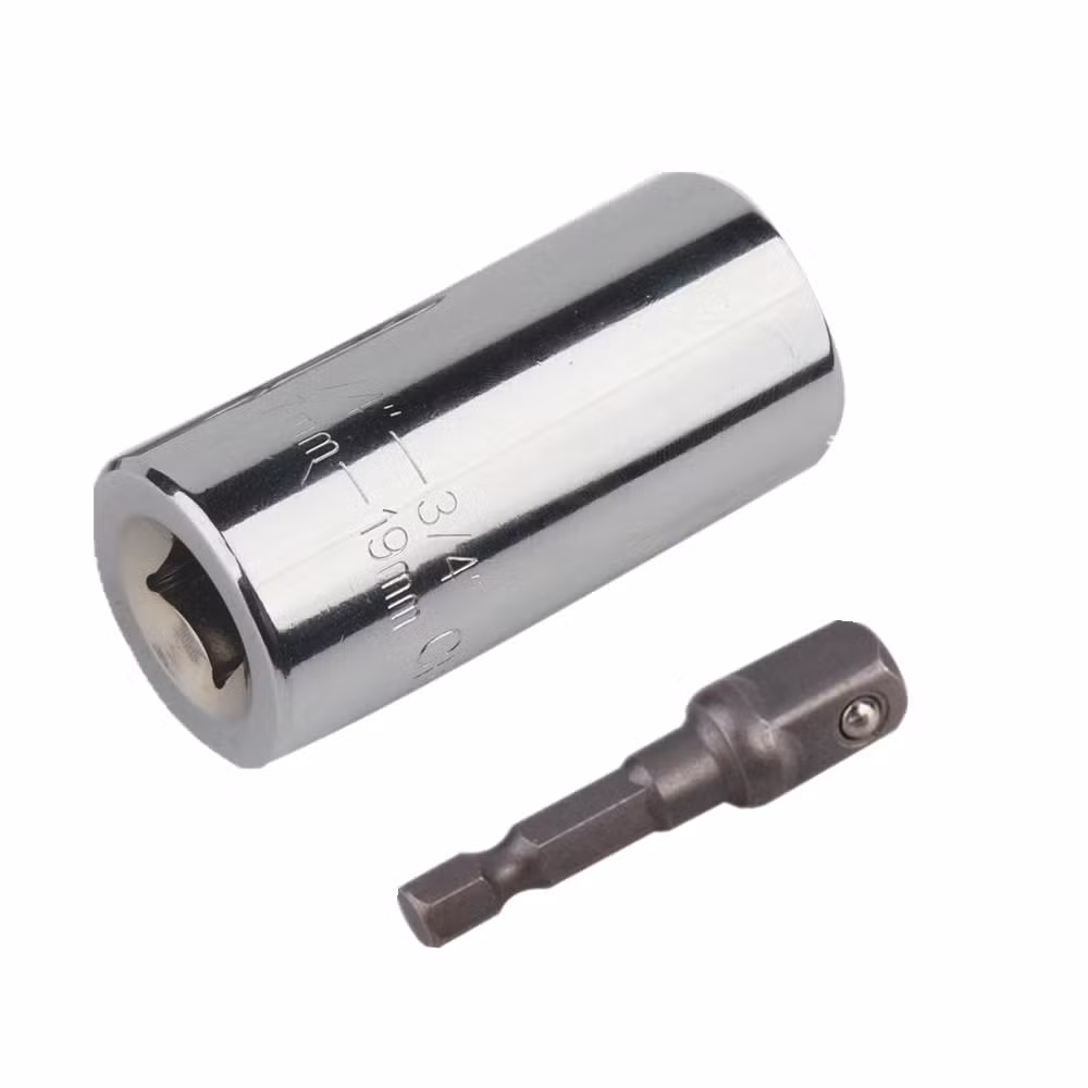 Universal Sleeve Multi-Function Sleeve Ratchet Wrench Sleeve Electric Drill Supporting Sleeve Tool 7-19mm with Connecting Rod Socket Adapter