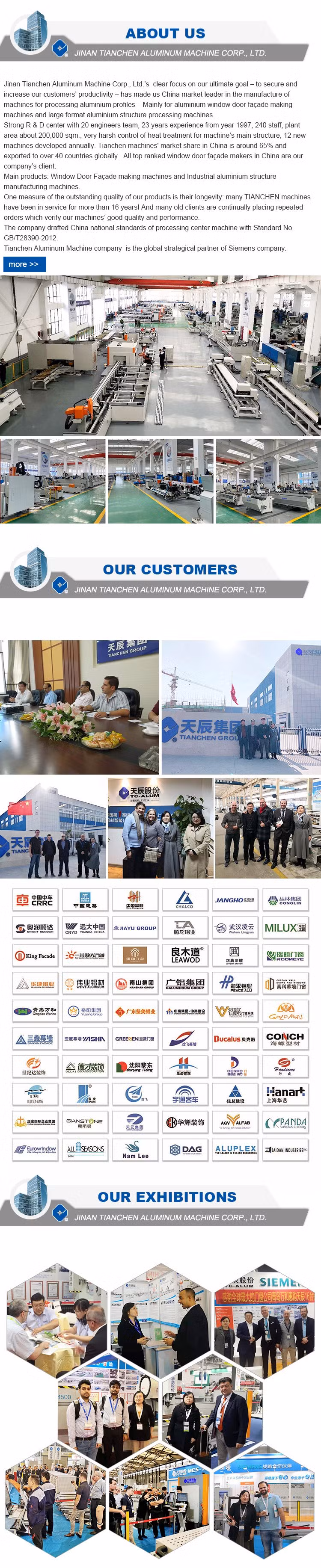 Aluminum Window Extrusion Profile Milling Drilling Center Aluminum Profile Drilling Milling Tapping Machining Center Hole Groove Processing