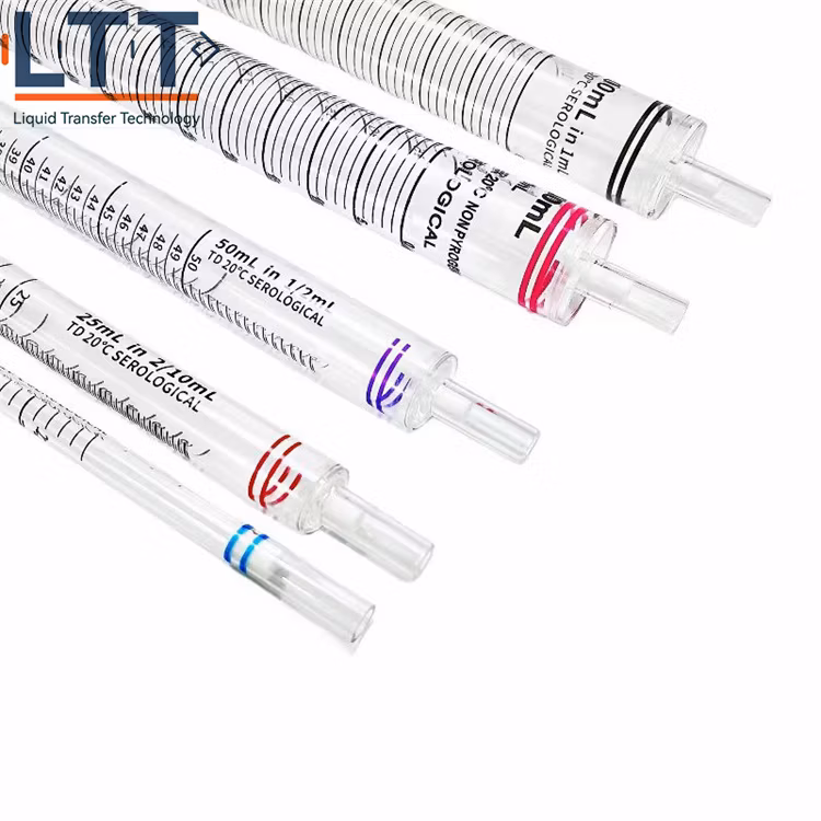 Ltt Biotech Laboratory Pipettes 1ml 2ml 5ml 10ml 25ml 50ml 100ml Medica Grade PS Sterile Serological Pipettes