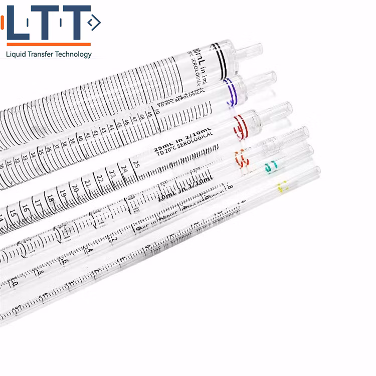 Ltt Biotech Laboratory Pipettes 1ml 2ml 5ml 10ml 25ml 50ml 100ml Medica Grade PS Sterile Serological Pipettes