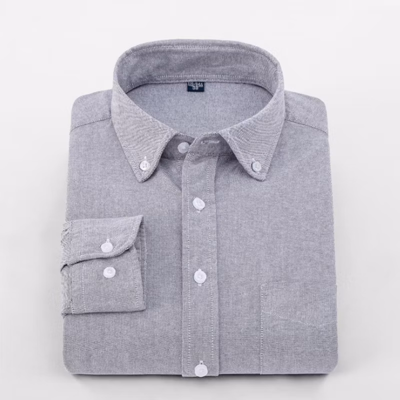 Blue Formal Wholesale Custom 100% Cotton Long Sleeve Men Blue Dress Oxford Shirt
