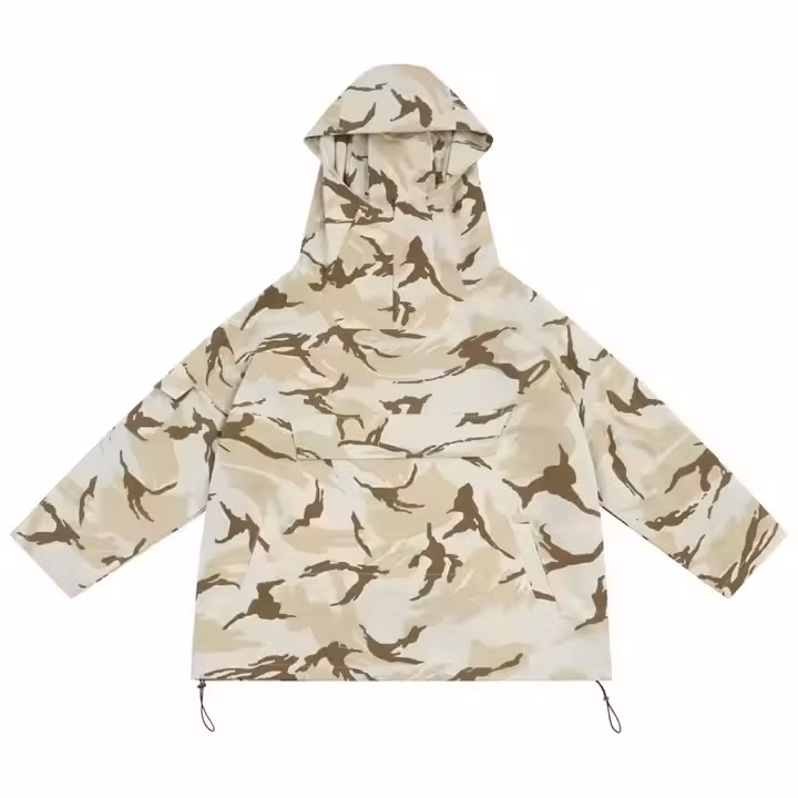 New Designer Custom Vintage Oversized Men′s Hoodies Camouflage Large Pocket Windbreaker High Quality Hooded Jacket