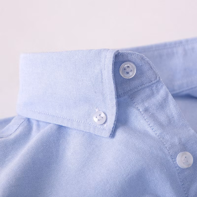 Blue Formal Wholesale Custom 100% Cotton Long Sleeve Men Blue Dress Oxford Shirt