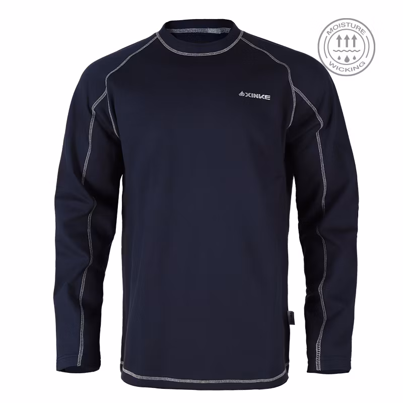 Nfpa 2112 HRC2 Black 100%Cotton 7oz Flame Retardant Moisture Wicking Shirt for Worker