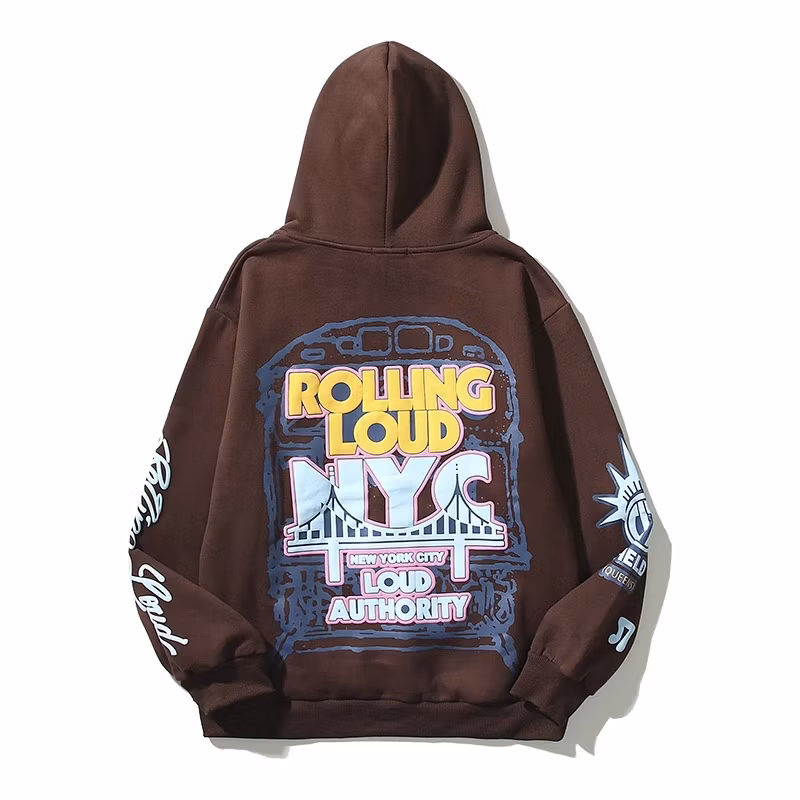 Custom Heavy Weight Rhinestone Hoodie Men Embroidery Patch Full Zip up Hoodie