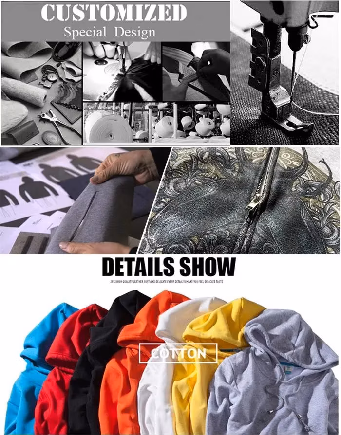 Custom Heavy Weight Rhinestone Hoodie Men Embroidery Patch Full Zip up Hoodie