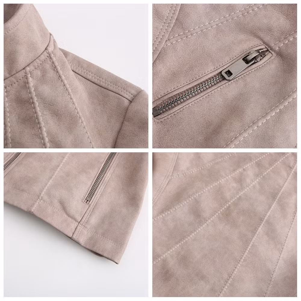 Women Faux Leather Coat Winter Puffer PU Coats Fur Lined Leather Jacket Plus Size Faux Fur Biker Jacket Wholesale Fur Coat Ladies Outerwear