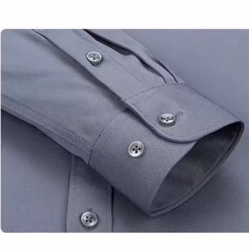 Men′s Vintage Blue Good Quality Hot Sale Blouse Classic Light Weight Office Long Sleeve Cotton Dress Shirt