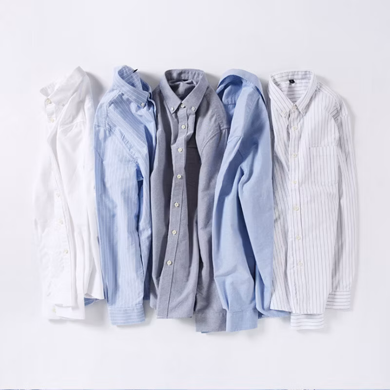 Blue Formal Wholesale Custom 100% Cotton Long Sleeve Men Blue Dress Oxford Shirt