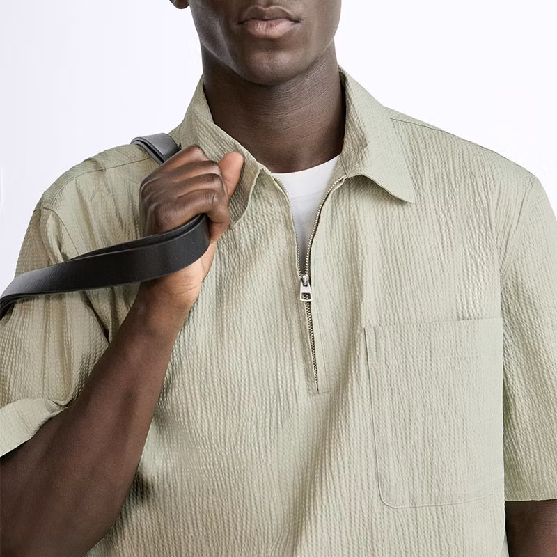 Custom Colors Polo T-Shirt Short Sleeve Zip up Men′s Wholesale Casual Polo for Men Quarter Zip Polo for Men Summer Polo Shirts Men Zip