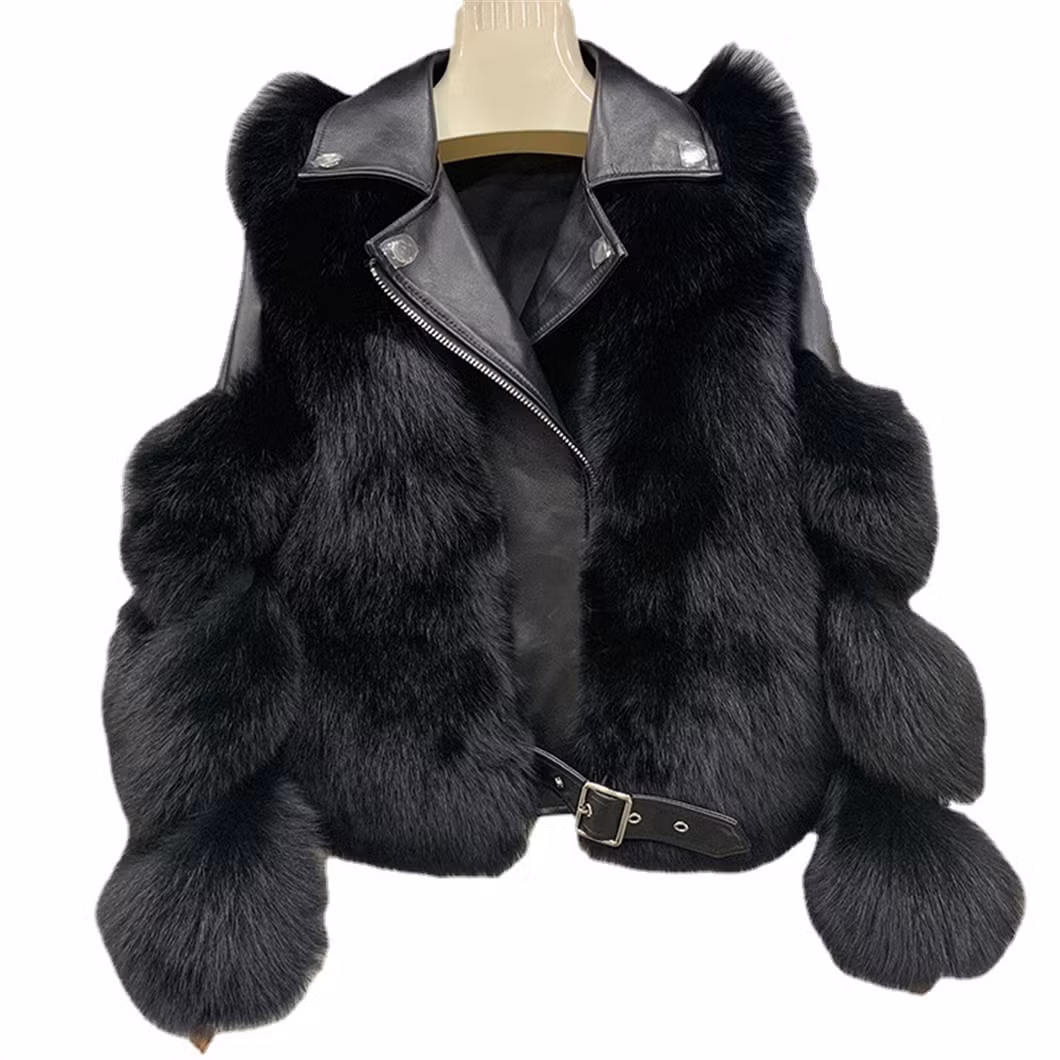 Fur Patchwork Leather Jacket Xysx05140 Women Winter Multicolour Fashion Outdoors Fur Coat