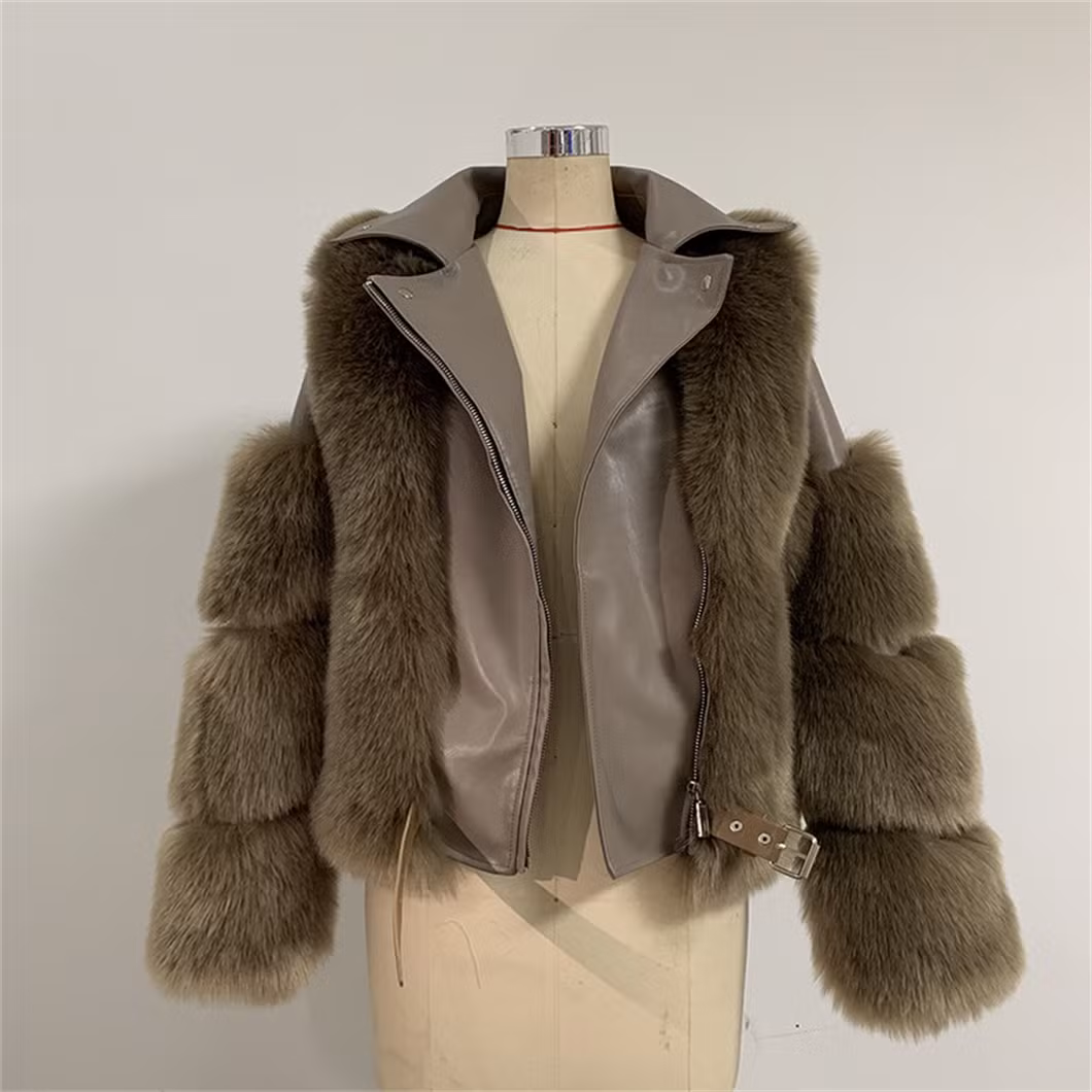 Fur Patchwork Leather Jacket Xysx05140 Women Winter Multicolour Fashion Outdoors Fur Coat