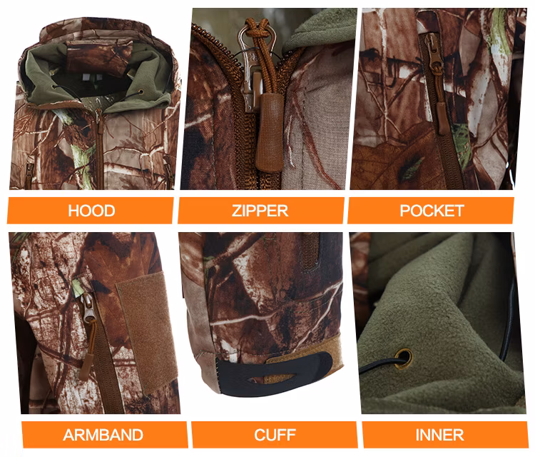Tree Camo Tactical Men′ S Hunting Camping Fleeces Military style Coats Jacket