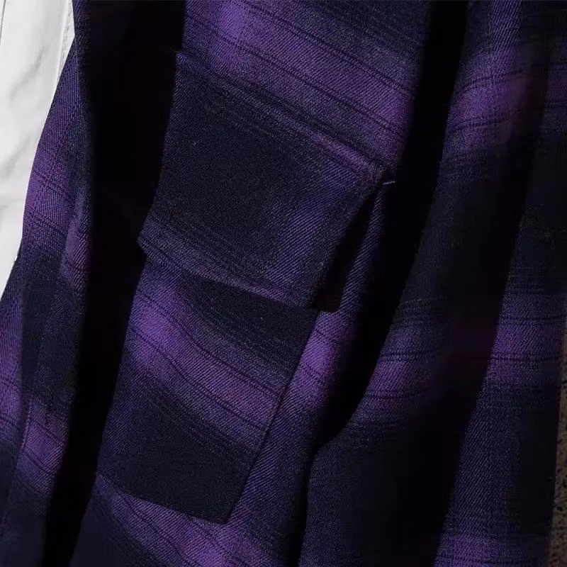 Lumberjack Wholesale Purple Plaid Long Sleeve Flannel Shirt Custom Logo Color Flannel Shirts for Men