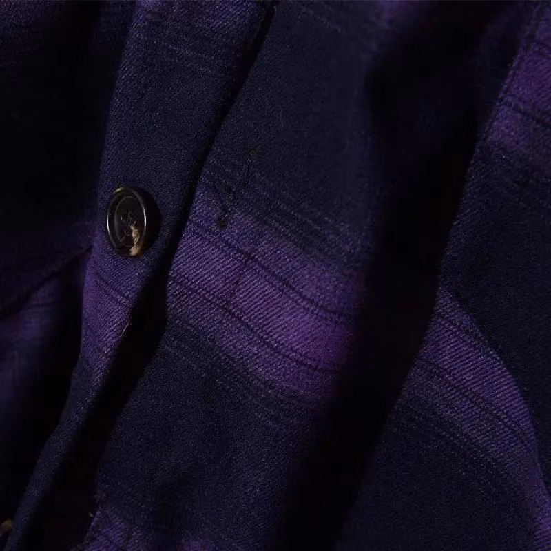 Lumberjack Wholesale Purple Plaid Long Sleeve Flannel Shirt Custom Logo Color Flannel Shirts for Men