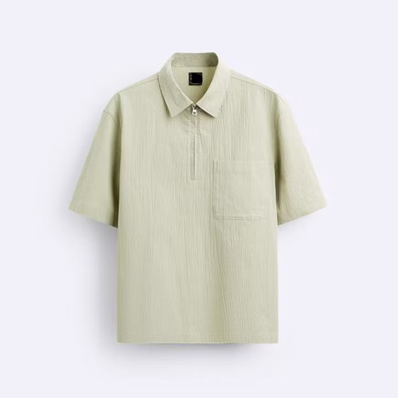 Custom Colors Polo T-Shirt Short Sleeve Zip up Men′s Wholesale Casual Polo for Men Quarter Zip Polo for Men Summer Polo Shirts Men Zip