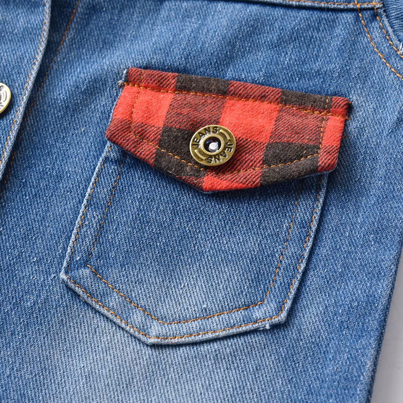Boy Clothes Children Clothes Kids Clothes Kids Denim Jackets Jeans Jacket Kids Wear Fashion Wear Girls Boys Jackets Jeans Coat Denim Clothes Plaid Denim Jacket