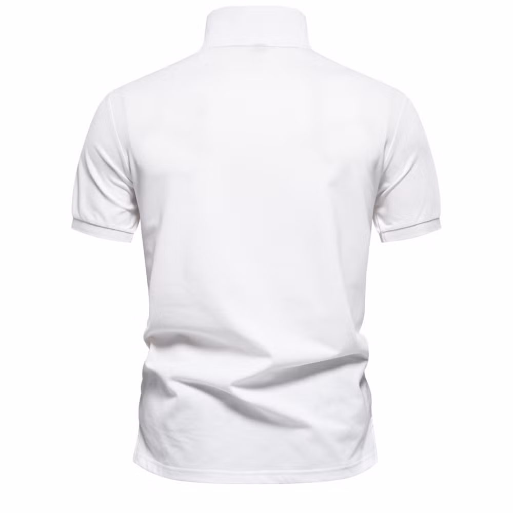 Men′s Summer Printed Button-Down Lapel Collar T-Shirt Casual Business Polo Shirt