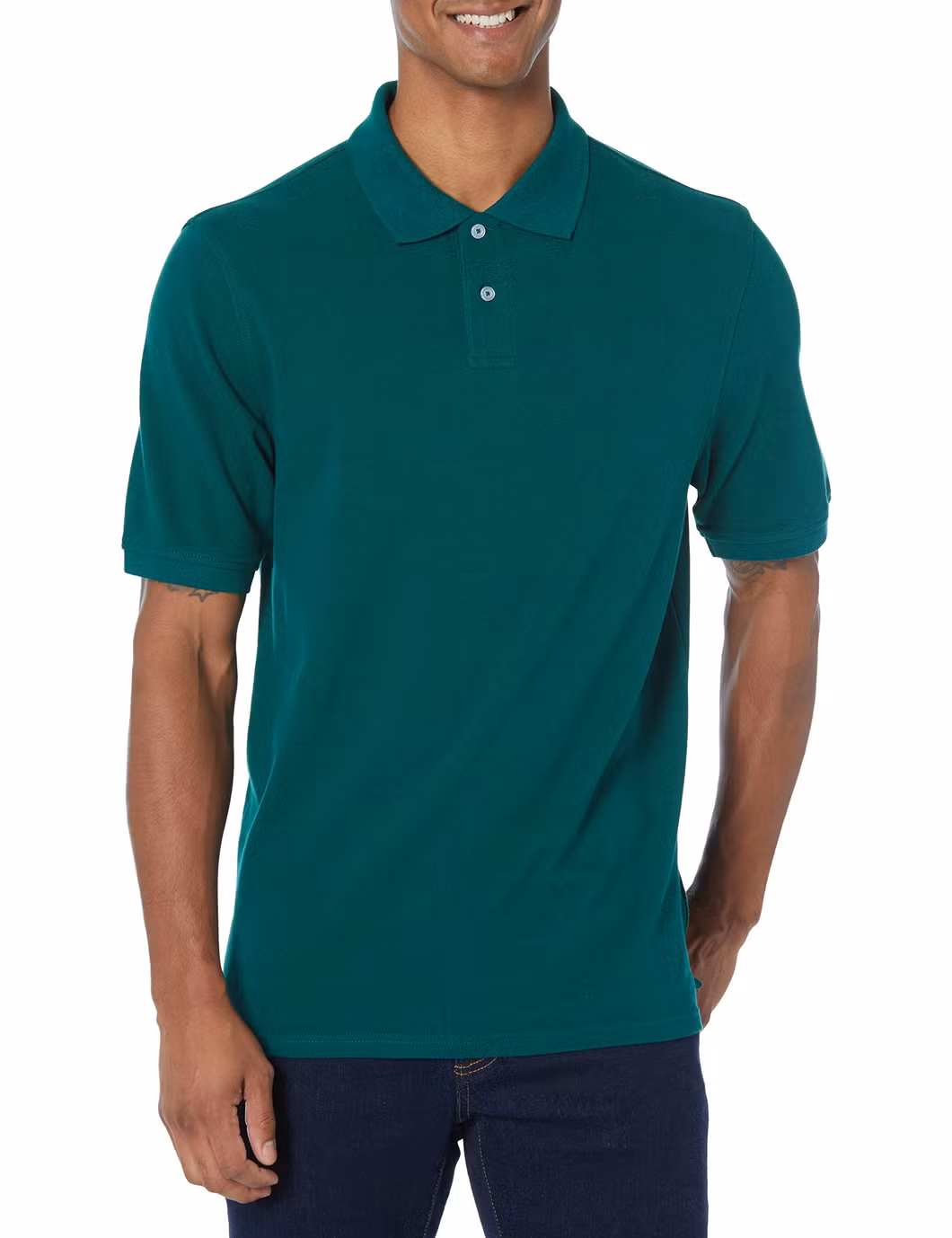 OEM Wholesale 3D Embroidery Plain Gray High Quality 100% Cotton Casual Men′s Short-Sleeved Polo Shirts for Gym Sportswear