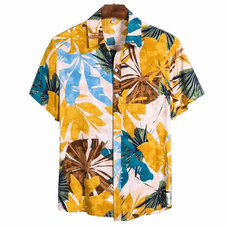 Lasted Digital Printed Men′s Collar High Fashion Quality Vintage Short Sleeve Printed Shirts for Men Hawaiian Shirt
