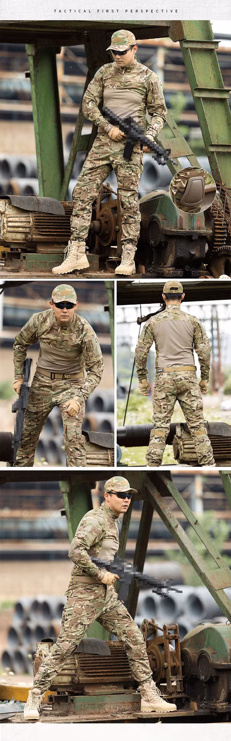 Frog Shirt Outdoor Sports Clothes Python Pattern Combat Army Frog Camouflage Men Shirts