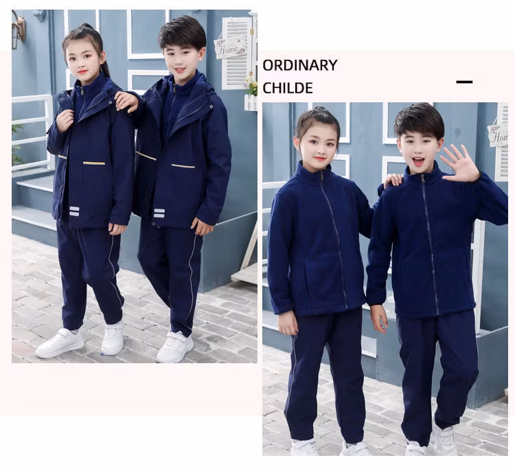 Autumn and Winter Primary School Students′ Three in One School Uniform Jacket