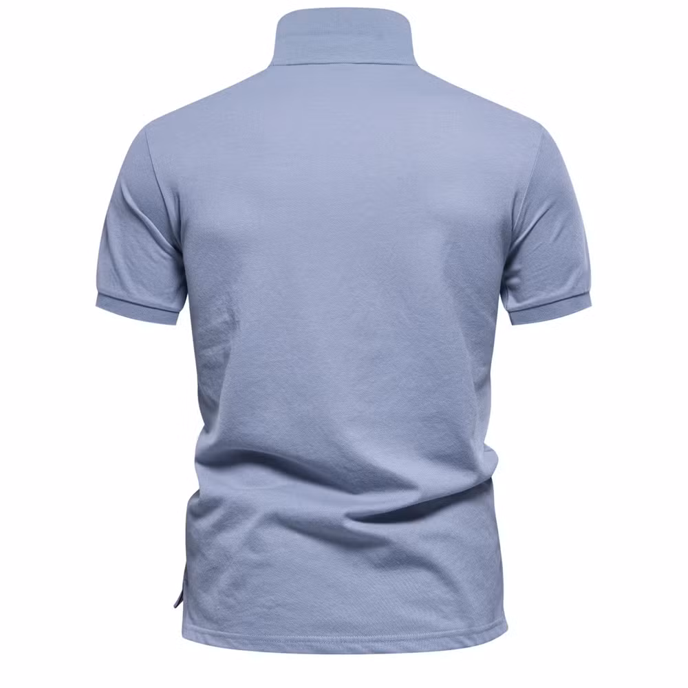 Men′s Summer Printed Button-Down Lapel Collar T-Shirt Casual Business Polo Shirt