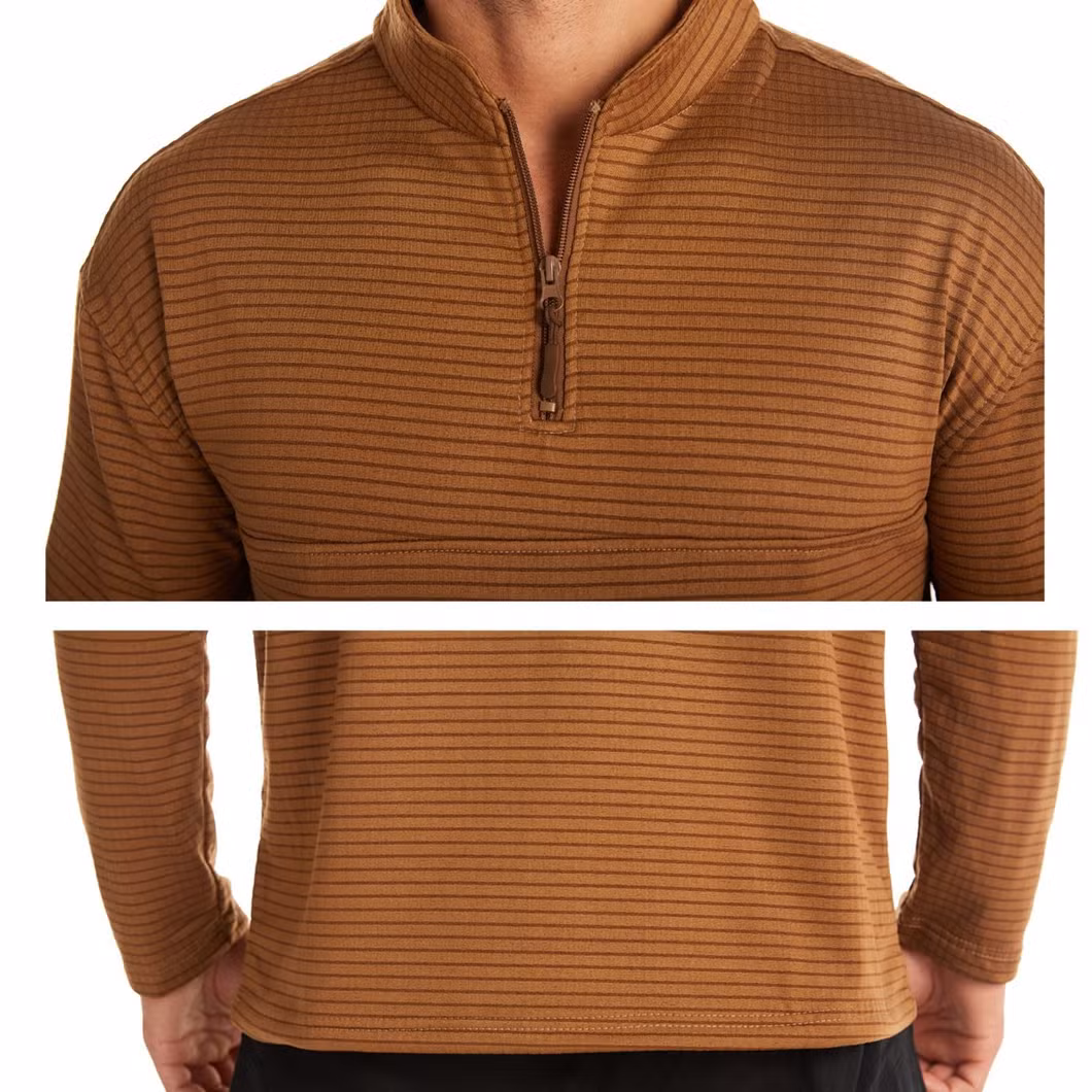 Checkered Fleece Tactical Training Thermal Underwear Outdoor Sports Cycling Clothing Men′s Bottoming Shirt