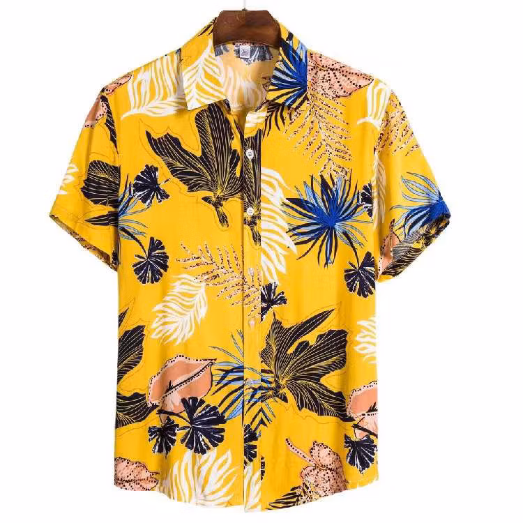 Lasted Digital Printed Men′s Collar High Fashion Quality Vintage Short Sleeve Printed Shirts for Men Hawaiian Shirt
