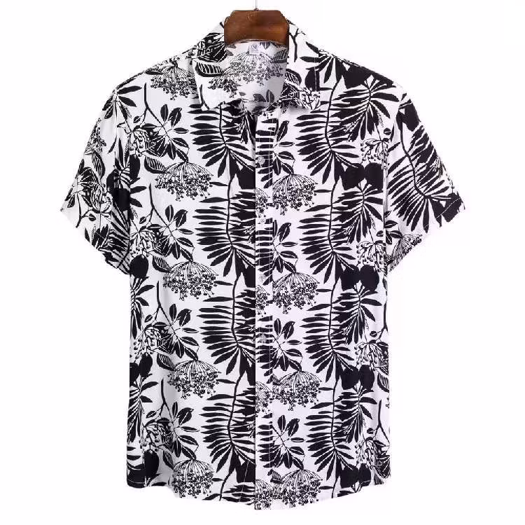 Lasted Digital Printed Men′s Collar High Fashion Quality Vintage Short Sleeve Printed Shirts for Men Hawaiian Shirt
