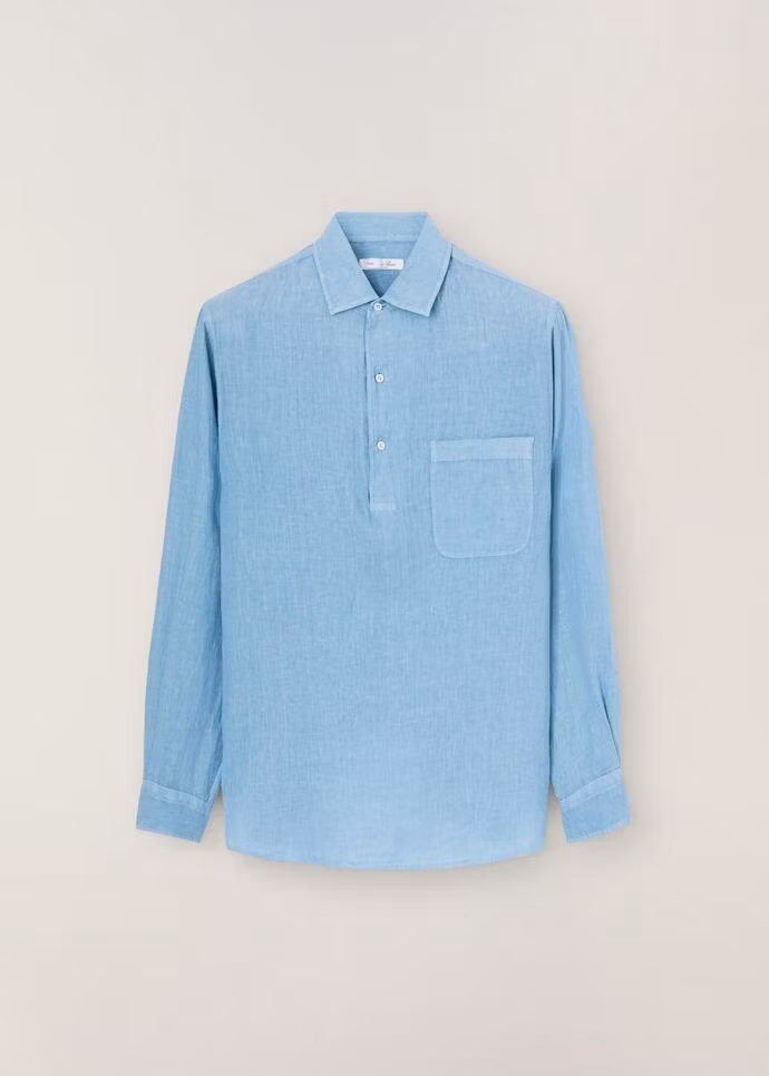 Men′s Pullover Long Sleeve Shirts Linen Shirts for Men′s Casual Summer Shirt Custom Clothing Shirt