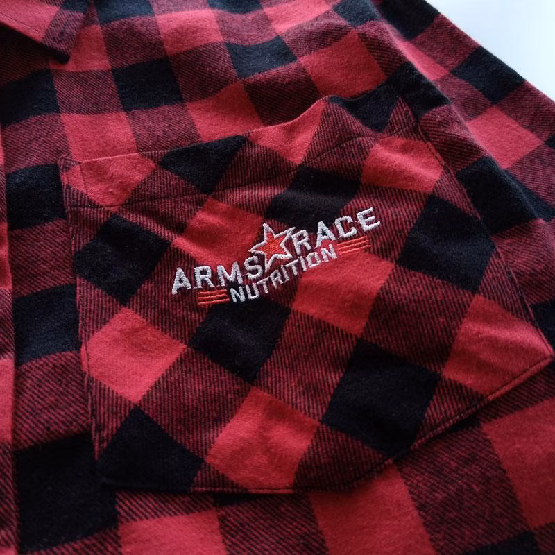 Wholesale Custom Mens Color Check Long Sleeve Casual Red Plaid Button up Flannel Shirts for Men