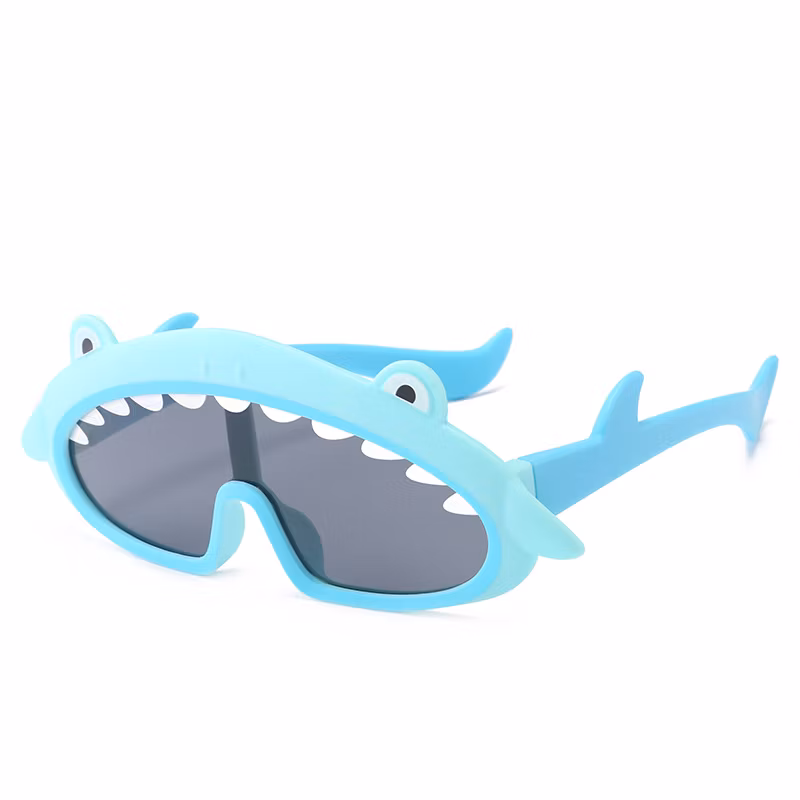 Custom Logo Shark Frame Polarized Fashion Children Shades Boys Girls for Kids Baby Sunglasses