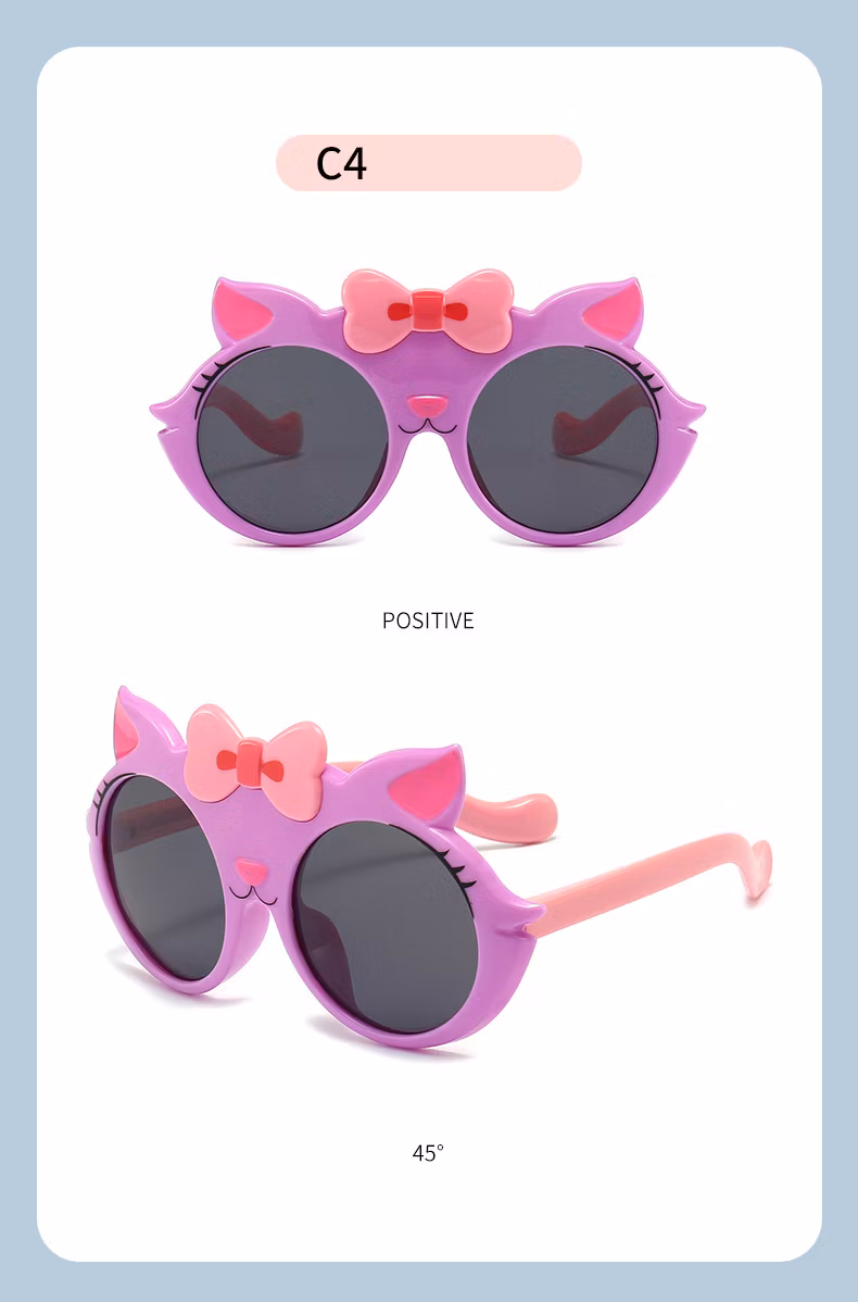 New Arrivals Unisex Tpee Sunglasses Kids Shades 3D Cartoon Cat Sun Glasses