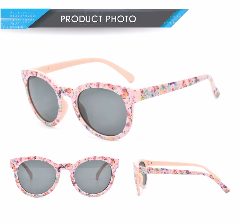 Pilot Optics 2023 Newest Design Pink Girls Custom Logo Round Sunglasses