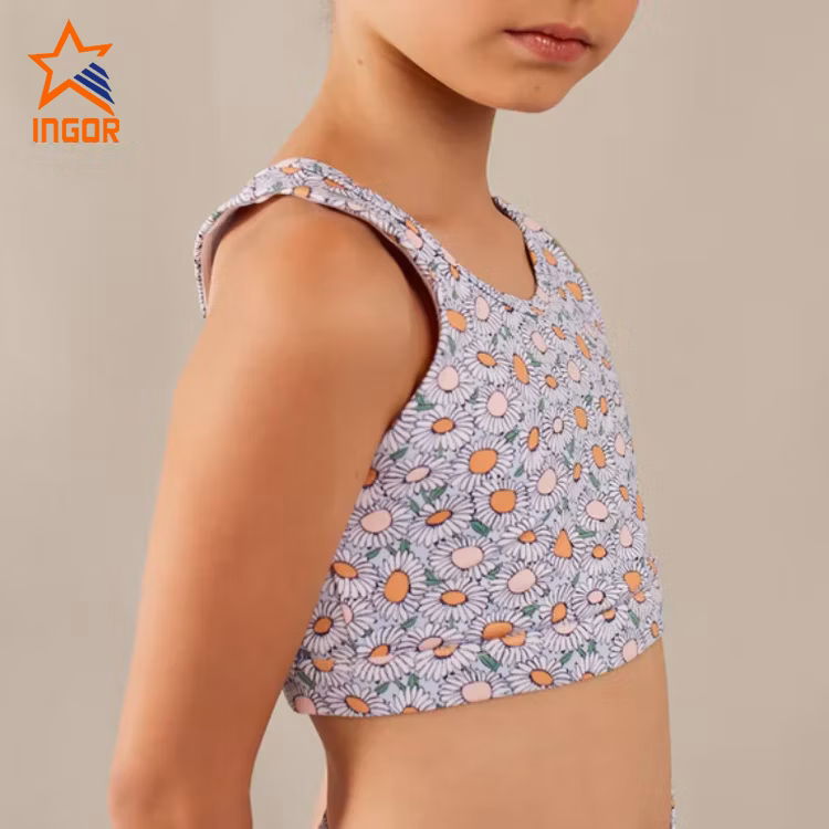 Ingor Sportswear Kids Active Wear with Breathable and Quick Children Swimwear Kids Sports Crop Top
