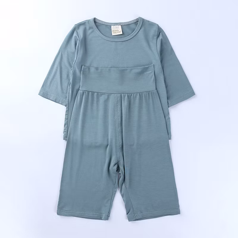 Modal MID-Sleeve MID-Pants Belly Protector Children′s Suit Baby Wear Baby Clothes Kids Wear