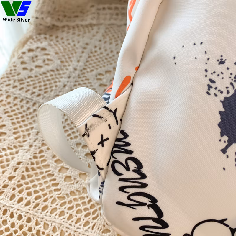 Wide Silver Cheap Canvas Schoolbags for Very Beautiful Girls Cute Kids 2024