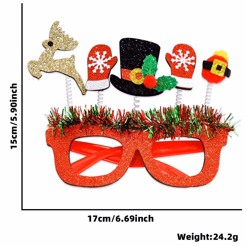 2025 New Santa Claus Christmas Decoration Cartoon Party New Year Glasses Frames