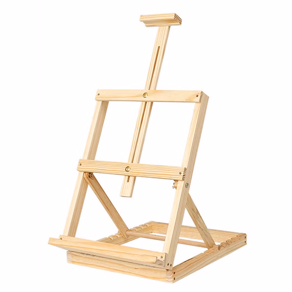 Idocraft Tabletop Wooden H-Frame Easel, Ajustable Desktop Art Easel, Sturdy and Portable Easel Stand for Kids or Students