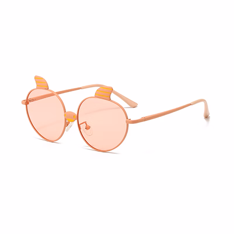 Customized Cartoon Bullhorn Decorative Kids Metal Fine Frame Sunglasses