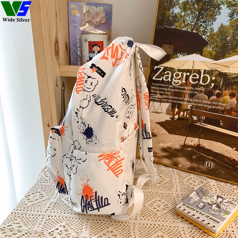 Wide Silver Cheap Canvas Schoolbags for Very Beautiful Girls Cute Kids 2024