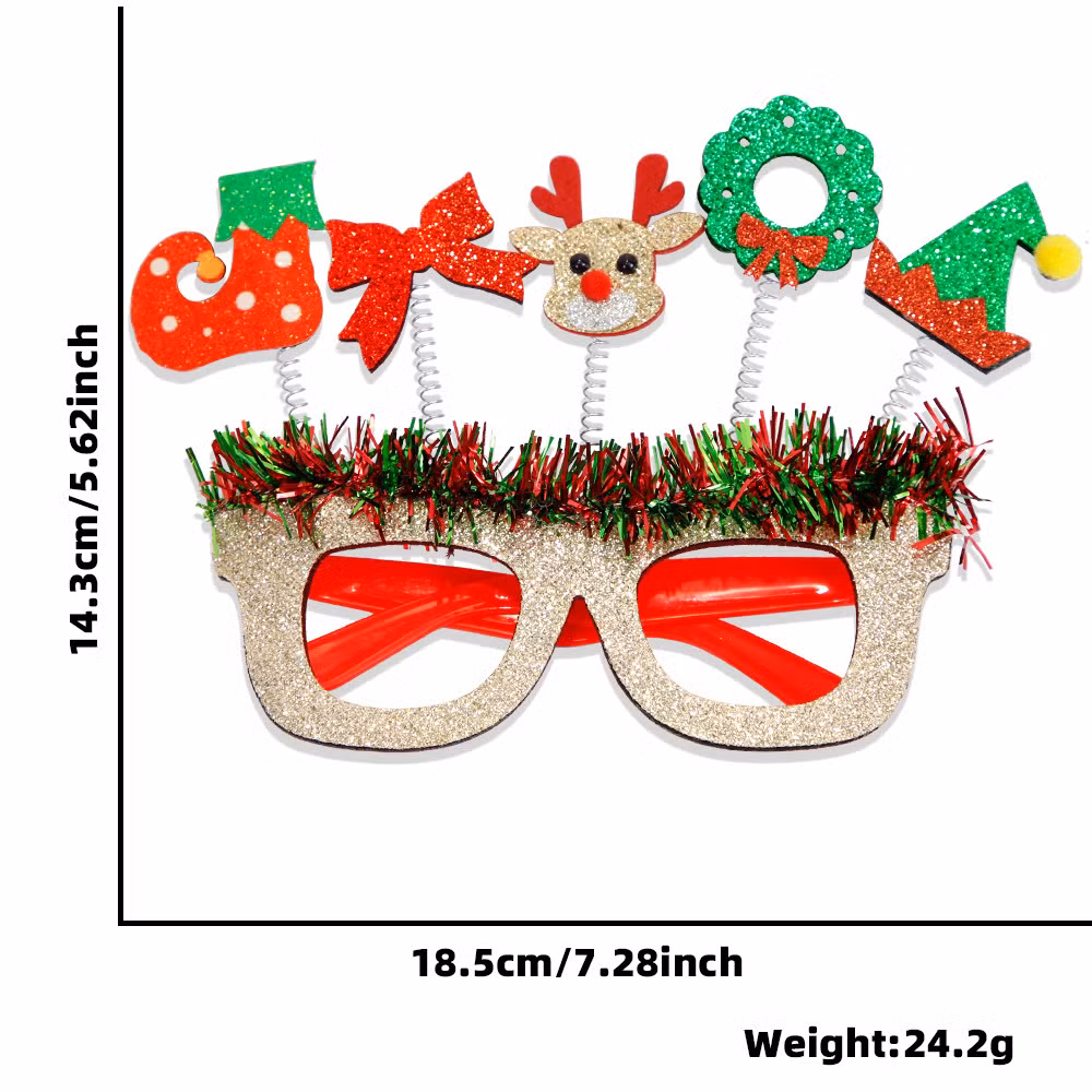 2025 New Santa Claus Christmas Decoration Cartoon Party New Year Glasses Frames
