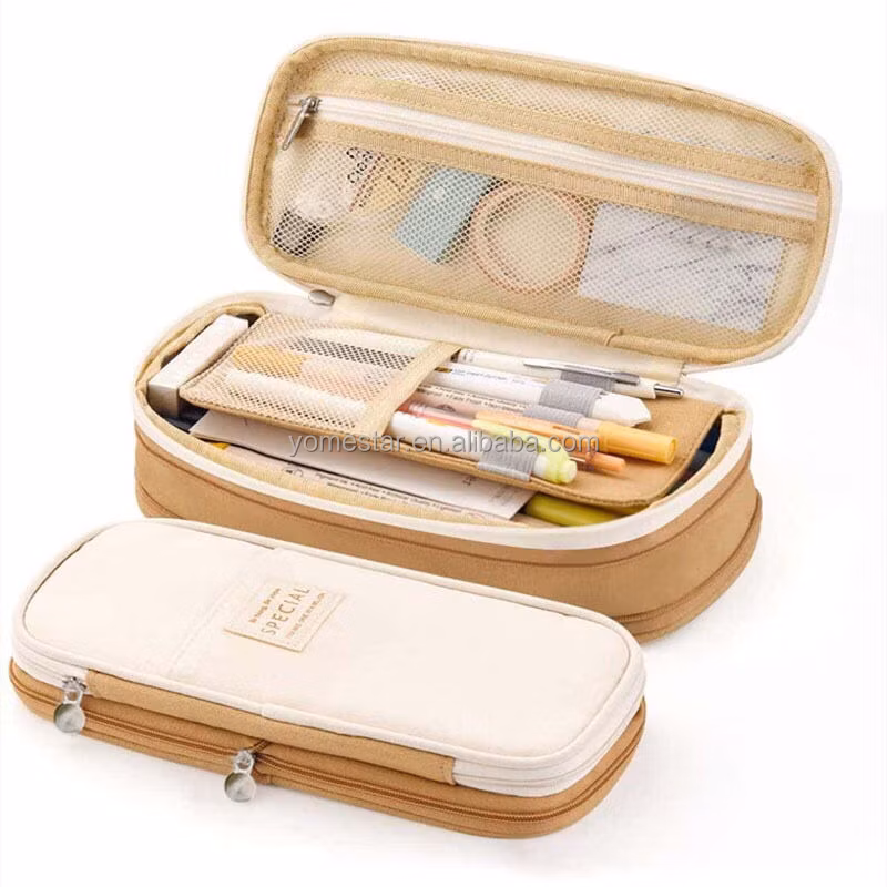 Wholesales Custom Angoo Student School Kids Children Boys Pen Box Pouch Stationery Bags Canvas Packaging Pencil Case for Girls
