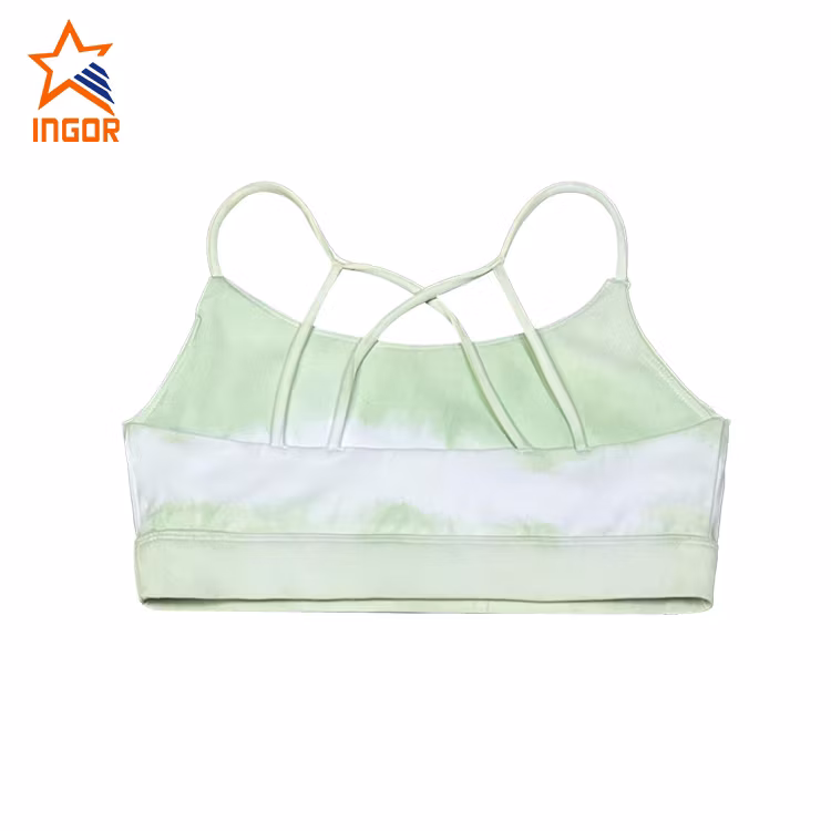 Ingorsports Kids Clothes Soft Bottom Elastic Band Tie Dye Bra & High Waistband Flare Legging Set Children Swimwear Sports Wear Girl′s Swimsuit