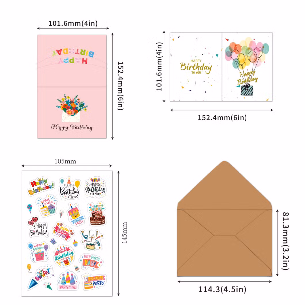 2024 Hot Selling Children′s DIY Combination Set Envelope Birthday Card