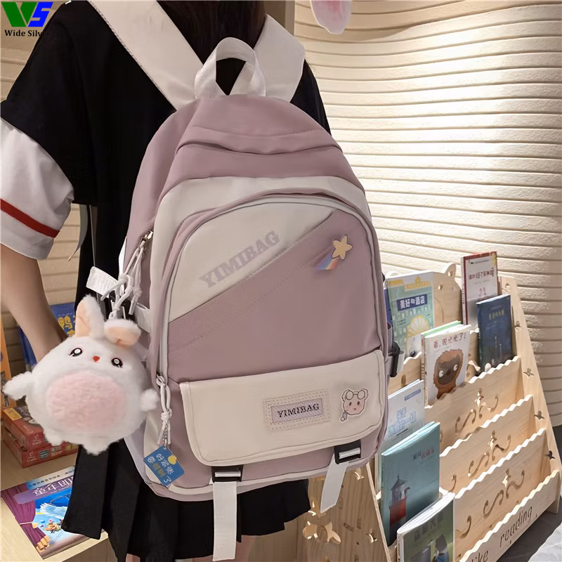 Wide Silver Favourite Schoolbags for Fashion Teens Girls Free Shipping 2024