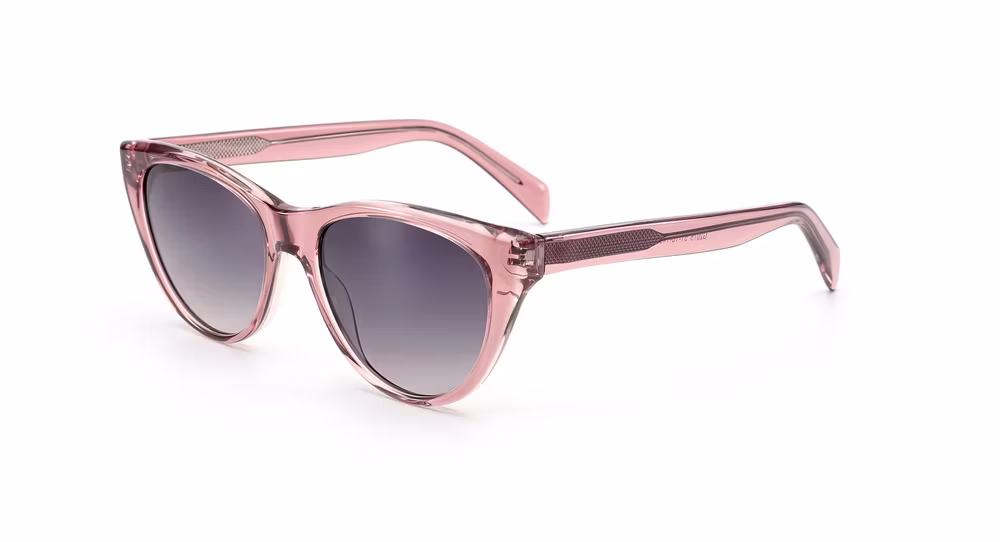 2024 OEM New Arrival High Quality Hot Sale Cat Eye Transparent Acetate Frame PC Lens UV400 Fashion Sunglasses